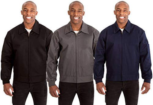 JH DESIGN GROUP Men's Mechanics Jacket a Zip Up Work Coat with Quilted Lining in Navy Blue & Charcoal Grey3