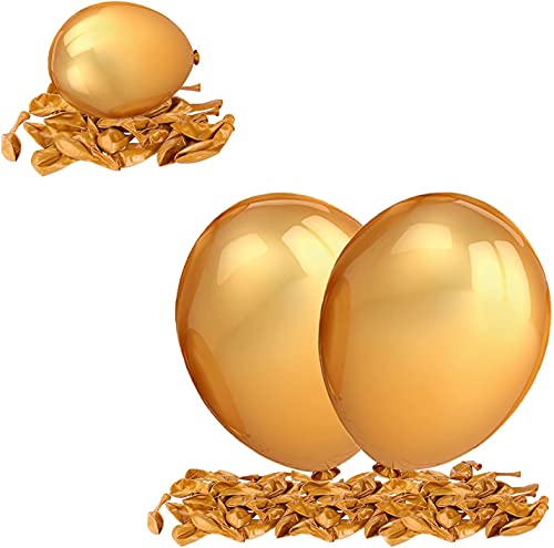 Image of Toyshine Chrome Metallic Balloons for Party 50 pcs 12 inch Thick Latex balloons for Birthday Wedding Engagement Anniversary Festival Picnic Family Party Decorations-Gold