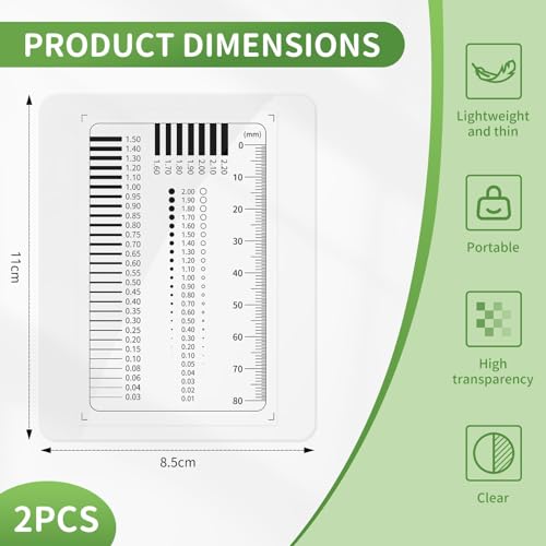 Rissmonitor Rissschablone Rissbreitenlineal - 2 verdicktes Professionelles Rissmesser Set mit Risslineal und Rissbreitenkarte für genaue Rissweitenmessung, Extra Verstärkt für Gutachter, Kfz usw.