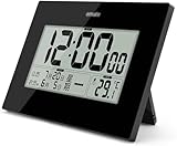 DCYEQRQ 多機能目覚まし時計 デジタル目覚まし時計 永久カレンダー付き 電池式電子時計 温度計 静音 大画面 太陰暦 壁掛け時計