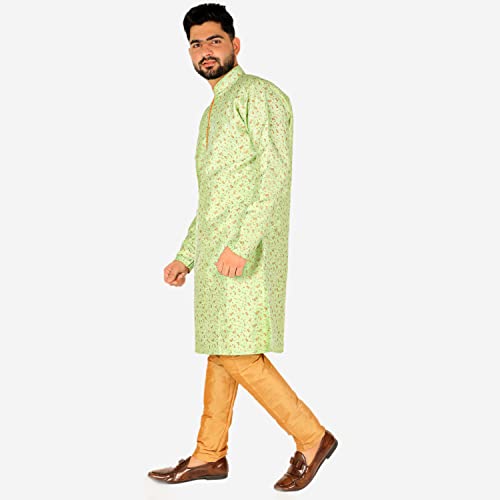 Image of Pro-Ethic Style Developer Men's & Boys Silk Floral Baap Beta Kurta Pajama Set | Father Son Matching Dresses | | (B-111)