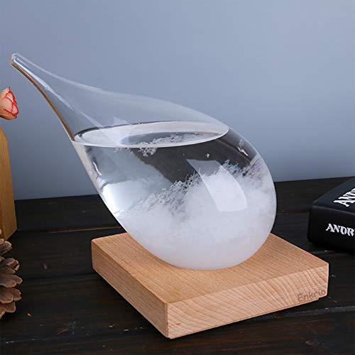 Enkrio Storm Glass Weather Predictor, Barometer Bottle with Wood Base for Home & Office Decoration - Weather Station (Medium) by Enkrio - Image 7