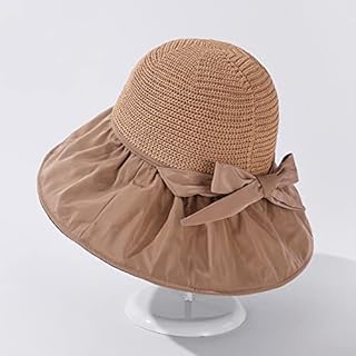 EGROOV Woman's Hat Simple Foldable Wide Brim Floppy Girls Straw Hat Sun Hat Beach Women Summer Hat UV Protect Travel Cap Lady Cap Female Elegant Woman's Gift