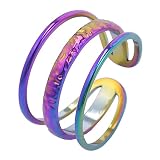 Party Ringe Vintage offener und Damen Verstellbarer Ring Stahl Stahl Edelstahl Ring Herrenringe Gruppen Ringe Körper (Color, One Size)