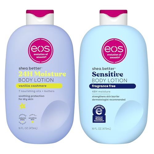 Image of Bundle of eos Shea Better Body Lotion- Vanilla Cashmere + Fragrance Free, 24-Hour Hydration Skin Care, 16 fl oz