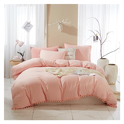 Literie Boho Pom en microfibre lavée légère de qualité supérieure avec franges - 2