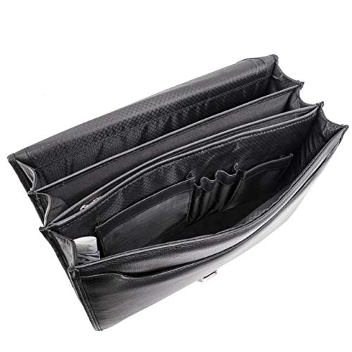 Mcklein, I Series, River North, Full Grain Cashmere Napa Leather, 15" Leather Triple Compartment Laptop Briefcase, Black (43555) #TOP5