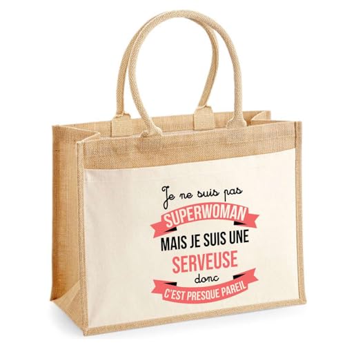 Sac de shopping résistant en jute pour serveuse active