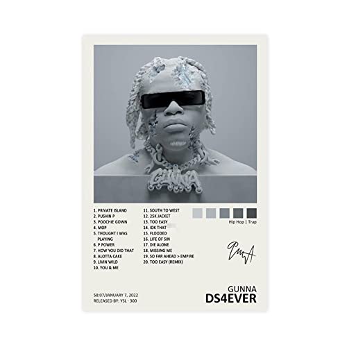 Yezlh Gunna Poster Ds4Ever Music Album Cover Signed Limited Poster Canvas Poster Bedroom Decor Sports Landscape Office Room Decor Gift Unframe:12X18Inch(30X45Cm) #TOP9