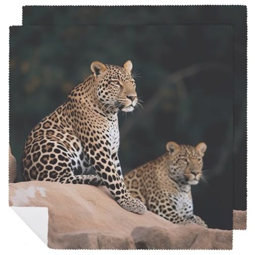 Servilletas de Tela Reutilizables con Estampado Leopardo Africano miniatura 1