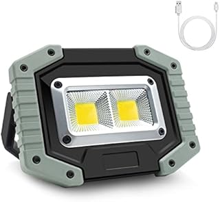 Portable LED Work Light, 30W 1500LM Rechargeable Waterproof COB Floodlight, Super Bright Camping Lights with Stand Built-in Power Bank for Indoor Outdoor LightingGrey