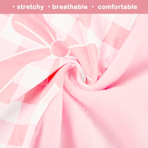 Image of Newborn Lounger Cover, Soft Comfortable Baby Lounger Cover, 1 Pack Reversible Removable Slipover for Infant Lounger Pillow, Pink Gingham Bow (Lounger not Included)