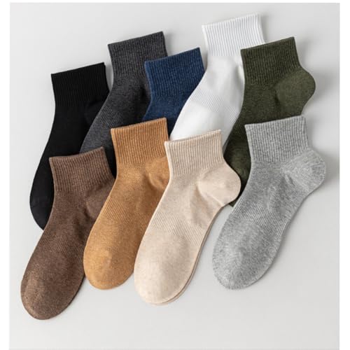 Yizelli 3 Pairs Cotton Short Socks for Men Breathable Solid Color Ankle Socks for Spring Summer2