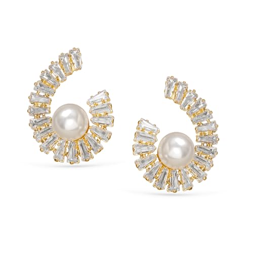 Image of Rubans Stud Earrings American Diamond Zirconia Stylish Jewellery Gift for Women & Girls