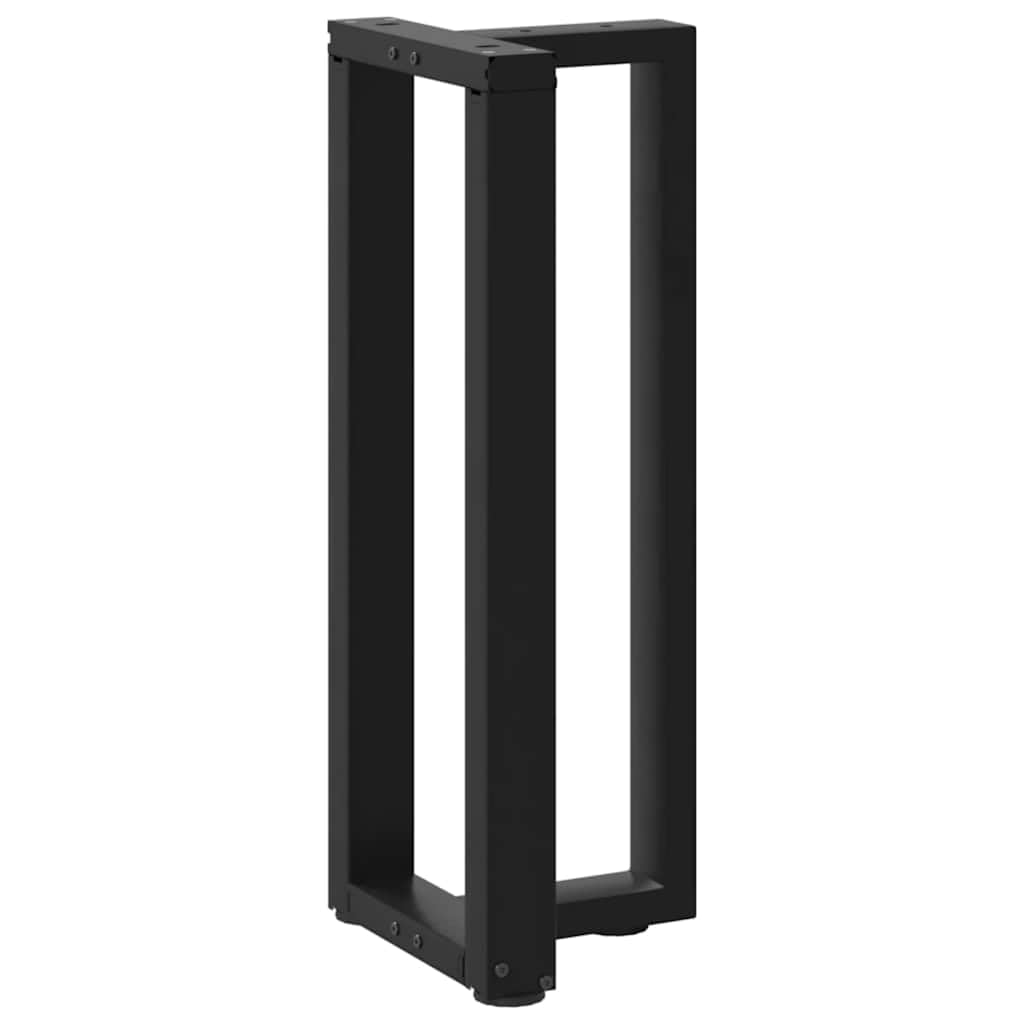 Nogi stołu konsolowego w kształcie litery T ze stali malowanej proszkowo, czarne, 38 x 25 x (72-73) cm, 2 sztuki, z regulowaną wysokością i stabilną płytą montażową do salonu, biura