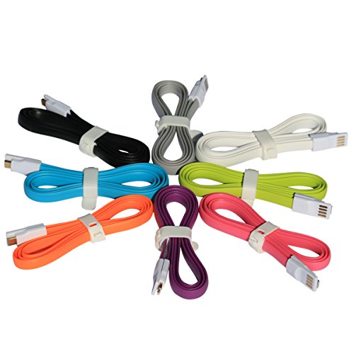 Samsung USB Charger, Nue Design Cases TM (MAGNETIC STYLE) Tangle Free Flat Super Durable Micro B USB Charging / Data Sync Cable FOR SAMSUNG GALAXY S3, S4, S5, NOTE 2, NOTE 3, NOTE 4 - (BLACK)