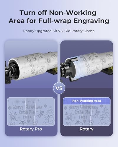 Image of WECREAT Rotary Pro Upgrade Kit for Enhance WeCreat Basic Rotary Attachment, Only for WeCreat, 9-in-1 Rotary Roller Accessory for Engraving Cylindrical Objects, Wine Glass, Tumblers, Jewelry Ring