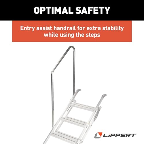 Lippert Victory Step Entry Assist Handrail for Triple/Quad RV Patio Steps, Aluminum Construction, Easy Installation - 2023024502 by Lippert Components - Image 4