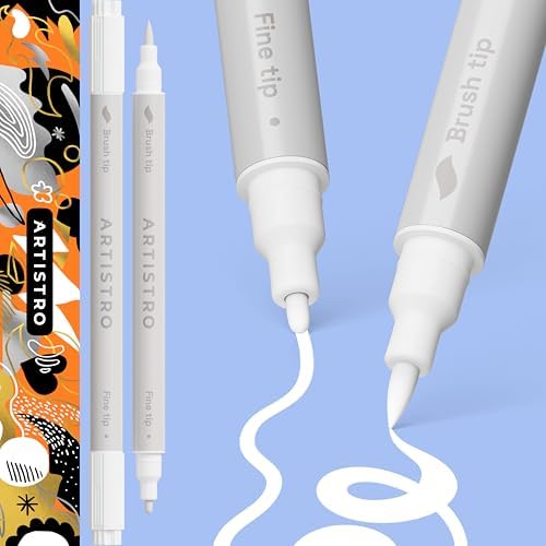 ARTISTRO White Dual-Tip Acrylic Paint Pens 2-Pack – 1mm view 7