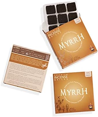 Spiritual Awareness Incense Brick Gift Set by Aromafume | 12 Brick & Flower of Life Exotic Burner | 3 x Frankincense, Myrrha, Copal & Benzoin | Ideal for Spiritual Cleansing & Enhanced Connection