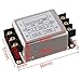 1-Phase 2-Stage Power Line Filter for Industrial Grade AC Power Supply Noise Suppression, Single Phase Two Stage Filter with 3A/6A/10A/20A Options, Alloy Shell, 250V Rated(20A)