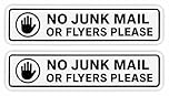 No Junk Mail Sticker for Letterbox Door or Window/Effective Deterrent for Nuisance Junk Mail and Leaflets/Weatherproof Removable & Wipeable / / /
