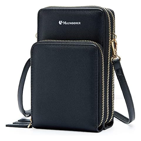 MAYMOONER Cell Phone Purse,Small Crossbody Bags For Women with Card Slots,Black Cover
