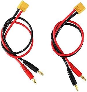 OliYin XT60 to 4.0 Banana Plug RC Battery Charge Cable 14awg Silicone Wire 30cm 11.8inch (pack of 2)