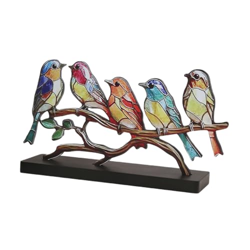 OSOLADY Vogel Skulptur Mit Sockel Aus Hochwertigem Material Für Schreibtisch Und Garten Dekoration Realistische Vogelfigur Für Lebendigen Ornament