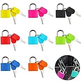 Lot de 8 Cadenas Casier avec 2 Clés, Petit Cadenas Valise Mini Serrures Bagages, Cadenas Clé pour Sacs à Dos, Valises de Voyages, les Casiers collége(34x23x1cm)