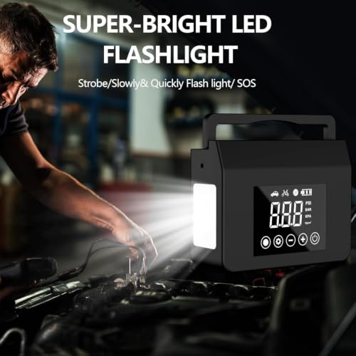 Image of Portable Car Battery Jump Starter with Air Compressor 4000A 150PSI Inflator