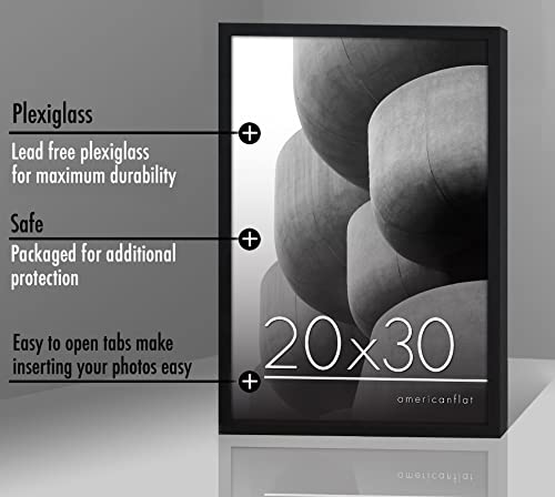 Americanflat 20X30 Poster Frame In Black With Polished Plexiglass - Thin Border 20 X 30 Inch Large Picture Frame For Wall, Poster Frames In Horizontal Or Vertical Format #TOP3