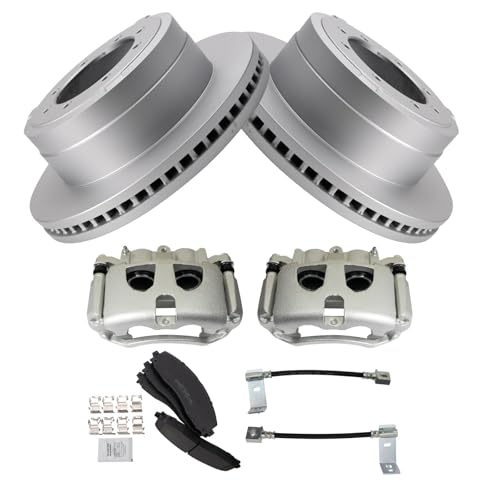 Image of TRQ Brake Pad & Rotor Kit Premium G-Coated Ceramic Compatible with 2017-2019 Ford F-350 Super Duty
