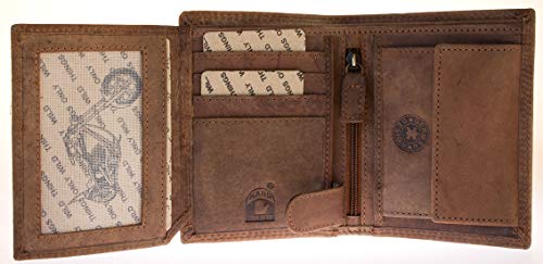 FLW-Wild Genuine Leather Wallet Without Fabric Lining (made just from a cowhide) with a Motorbike3