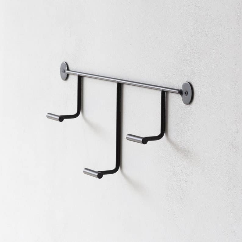 INDIAN DECOR 48395 Metal Hanger Metal Wall Coat Rack - Coat Rack, Coat Hook, Towel Rack, Wall Mount Towel Hanger - Black