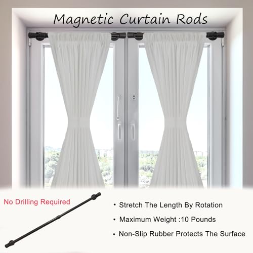 Sumlache MWRN Magnetic Curtain Rod For Metal Doors-Adjustable Cafe Magnetic Rod For Bathroom, Kitchen-Magnetic Curtain With Magnetic Holders To Hanging Curtain, Towel, Clothes thumb #1