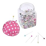 Schellen Bead Pin, 500Pcs Colorful Bead Pin with Fabric Covered Cushion and Bottle Ball Head Pins for Earring Jewelry Making