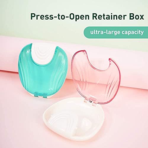 Y-Kelin Press-To-Open Retainer Case Retainer Container Partial Denture Box (Pink) #TOP3