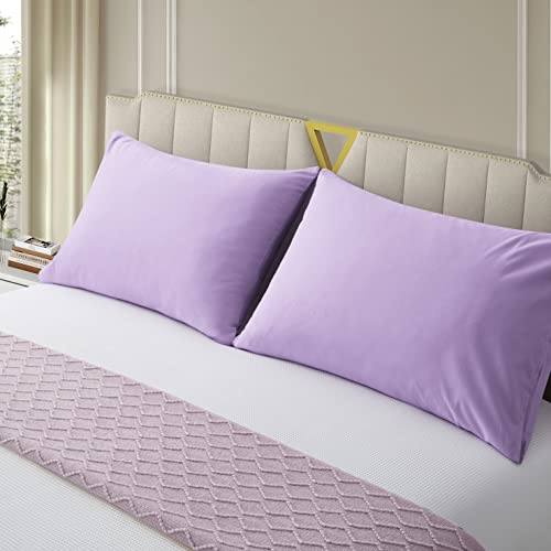 NookZuzu Toddler Pillow Cases Set of 2 Microfiber Travel Pillow Cases 14x20 Comfortable Not Shrink Soft Pillow Cases Light Purple Pillow Covers Envelope Style