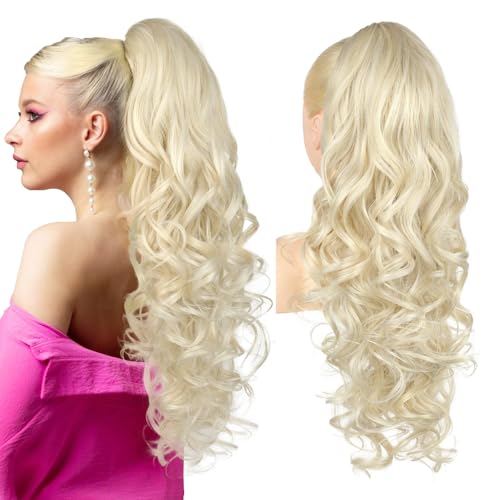 Ponytail extension de cheveux synthétiques pour volume instantané sans salon
