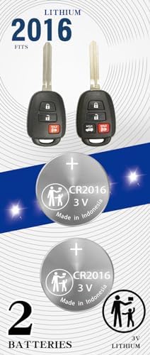 Amazon.com: uuam 2Pack CR2016 2016 Remote Key Fob Battery Replacement ...