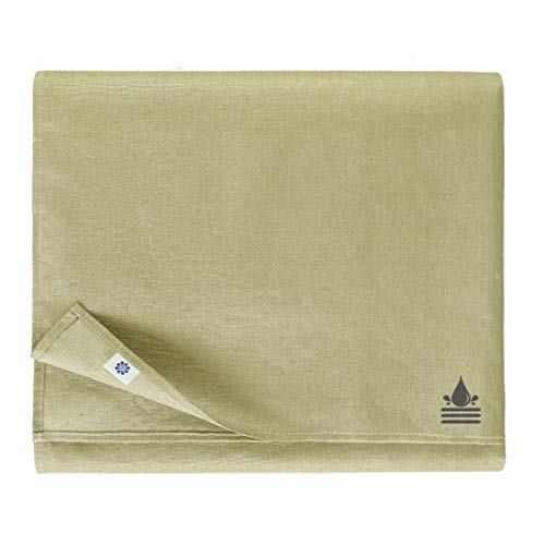Nappe de table 100% lin Adele beige rectangle 147x240cm chic