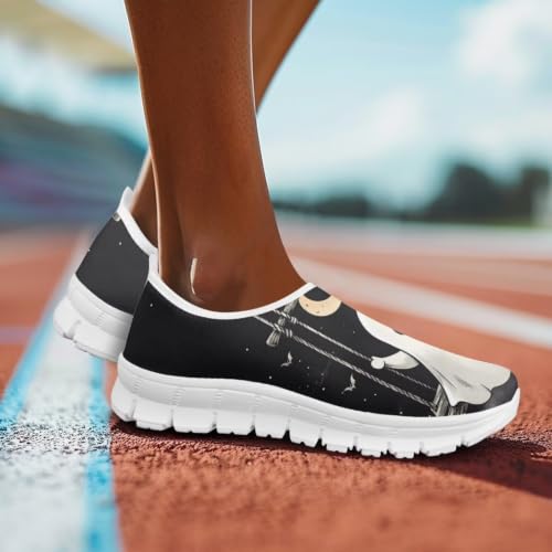 Image of Floral Sneakers for Women Colorful Art Shoes for Women Slip On Casual Work Shoes