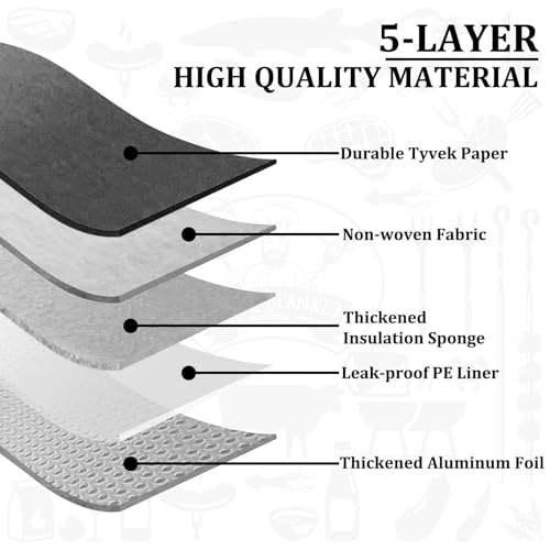 BBQ Blanket for Resting Meat, 21-Inch, Black, Dupont, 5-Layer Thermal Insulation, Insulated Brisket Bag for Party, Picnic, Camping (Black) by MBYLOEBA - Used condition - Image 7