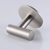 Vista 5 de Self Adhesive Hooks 304 Stainless Steel Heavy Duty Hangers Without Nails for Bathrooms Kitchen Livingroom Garage Hotel Towel Hook-2 Pack (Silver)