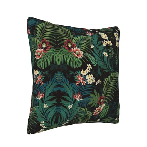 Housse de coussin velours côtelé palmier décoration canapé maison
