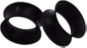 1 PAIR (2pcs) SILICONE EARSKIN TUNNELS Double Flare Gauges Super Ultra Thin Soft Flexible Flesh Plugs 1042