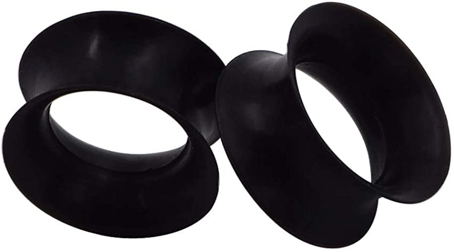 1 PAIR (2pcs) SILICONE EARSKIN TUNNELS Double Flare Gauges Super Ultra Thin Soft Flexible Flesh Plugs 1042