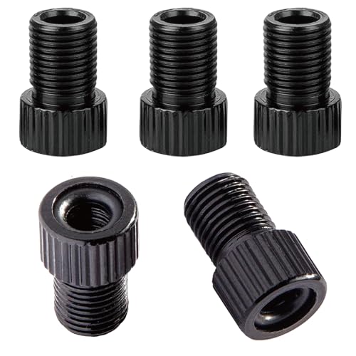 VANSIHO Aluminum Presta to Schrader Converter Car Valve Adapter Bicycle Bike Tube Pump Air Compressor Tools 5pcs (Black)