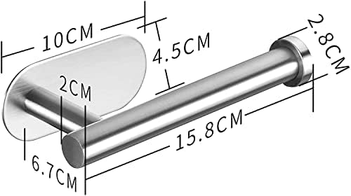 Amerson Toilet Paper Holder, Self Adhesive 3M Toilet Roll Holder, no Drilling Sticky Waterproof Rustproof Toilet Tissue Dispenser for Bathroom and Washroom, SUS304 Stainless Steel(Silver)